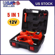 Hydraulic Car Jack Lift 5 Ton 12v Electric Floor Jack With Tire Inflator Pump Us