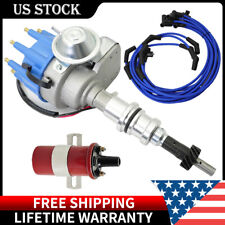 For Ford 289 302 Small Female Cap Hei Distributor 8.5mm Plug Wires Coil Blue