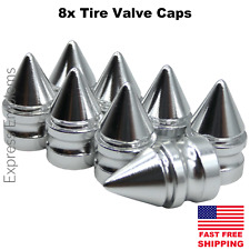 8x Spike Wheel Tire Valve Stem Caps For Car Truck Universal Fitting Silver