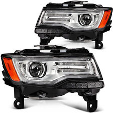 For 2014-2016 Jeep Grand Cherokee Hid Xenon Projector Headlight W Led Drl Pair