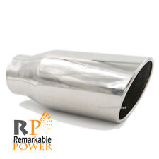 Exhaust Tip 3.5 Inlet - 5 Outlet - 12 Long Stainless Steel Rolled Edge