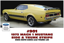 Ge-901 1973 Ford Mustang - Mach 1 Side And Trunk Stripe Kit - Licensed