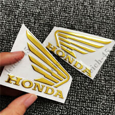 Gold Motorcycle Fuel Gas Tank Emblem Decals Track Badge Stickers For Wing Honda