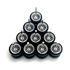 5x Sets Chrome Bbs Real Rider Wheels With Rubber Tires For 164 Scale Cars