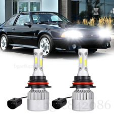 For Ford Mustang 1987-1993 2pc 9004 Led Headlight Bulbs Highlow Dual Beam 6000k