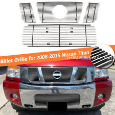 Front Chrome Billet Grille Combo Grill Insert For 2008-2015 Nissan Titan