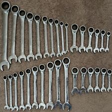 Gearwrench 32 Pc Sae Metric Ratcheting Combination Wrench Set Stubby New