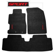 For 01-05 Honda Civic 4dr 2dr Black Floor Mats Nylon Carpets W Red Sport