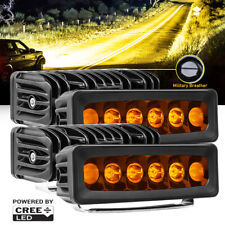 4x 6inch Cree Amber Led Work Light Bar Spot Fog Driving Lamp 4wd Offroad Truck