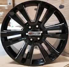 28 Gmc Replica Rims Black Milled Wheels Tires Fit Tahoe Sierra Yukon Silverado