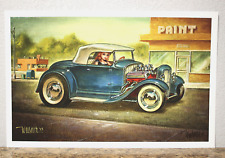 Out Of Print Signed Keith Weesner Poster Vtg 1930 1931 Ford Hot Rod Coupe Oop V8