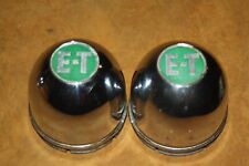 Matched Pair Vintage E-t Mag Wheel Center Cap Nice Condition Green Slot