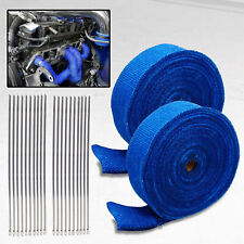 2 Roll X 2 50ft Blue Exhaust Thermal Wrap Manifold Header Isolation Heat Tape