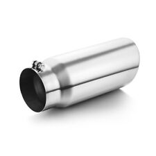 Bolt On Diesel Exhaust Tip 5 Inlet 6 Outlet 15inch Long Silver Stainless Steel