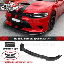 For Dodge Charger Srt 2015-23 V1 Style Carbon Look Front Bumper Lip Splitter Kit