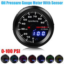 2 52mm Digital Pointer Oil Pressure Gauge Metersensor 7 Color Led 0-100 Psi