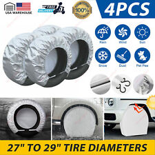 4pcs 27-29 Waterproof Tire Covers Wheel Type Rv Trailer Camper Sun Protector