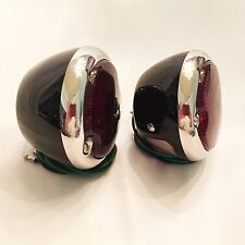 1933-36 Ford Tail Lights- Black With Ss Bezel -rh X Lh With License Light