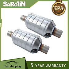 Pair 2.25 Outlet Catalytic Converter Universal Epa Stainless Steel Weld-on