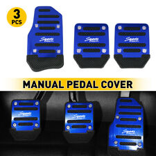 3pcs Universal Nonslip Manual Transmission Brake Foot Pedal Pad Cover Blue New