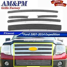 Fits 2007-2014 Ford Expedition Billet Grille Front Grill Insert Chrome Combo