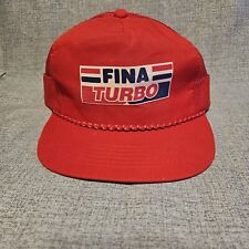 Vintage Fina Turbo Hat Red Rope Snapback Mesh Trucker Cap One Size
