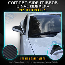 Side Mirrors Vinyl Accent Overlay For 2010-2015 Chevy Camaro Matte Carbon Fiber