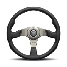 Momo Race Steering Wheel - 320mm Black Leather Black Stitching