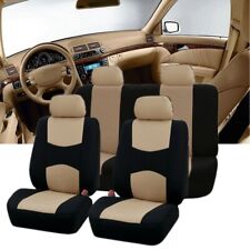 For Toyota Car Seat Cover Full Set 5-seats Front Rear Protector Polyester Beige