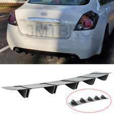 For Nissan Altima Sedan Carbon Rear Lip Lower Bumper Diffuser Shark Fin Spoiler