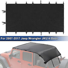 Bikini Leather Top Roof Sunshade For 2007-2017 Jeep Wrangler Jk Jku 4 Door Blk