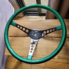 Vintage Superior Performance 500 Steering Wheel Green Metallic Metal Flake