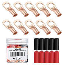10pcs 6 Awg - 38 Copper Wire Lugs Heavy Duty Battery Cable Ends Ul Listed Ba
