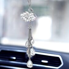 Crystal Swan Tassel Car Pendant Mirror Hanging Auto Rearview Interior Decor