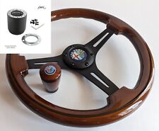 Steering Wheel Fits For Alfa Romeo Wood Black Gear Knob Set 164 76