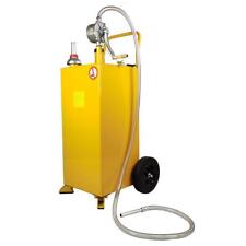 30 Gallon Gas Caddy Fuel Diesel Transfer Tank Rotary Pump Oil Container Hose