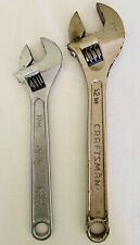 Vintage Adjustable Wrench Lot Of 2 Craftsman 12 Popular Mechanics 10