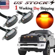 3x Amber Smoked Led Grille Lights Front Drl Fog Light For Ford F150 F250