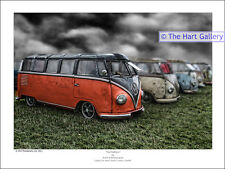 Volkswagen Van Split Screen Vw Camper Picture Print Picture Signed Ltd Edition