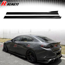 For Mazda 3 2013-2022 Sedan Hatch Side Skirts Winglet Carbon Fiber Look Pp New