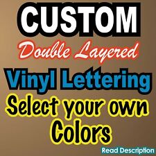 Custom Vinyl Lettering Decal Sticker Background Or Outline Two Colored Contour