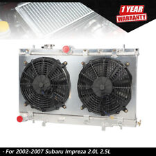 2 Row Aluminum Core Racing Radiator12v Fan Shroud For 2002-2007 Subaru Impreza