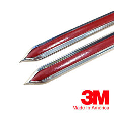 Vintage Style 58 Red Chrome Side Body Trim Molding - Formed Pointed Ends
