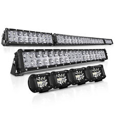 52 In 21 In Led Light Bar 4pcs 4 Pods For Truck Jeep Suv Flood Spot Combo