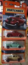 Matchbox 1934 Chevy Master Coupe Plymouth Coupe 1936 Ford Coupe Lot Of 3 New