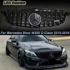 Gloss Black Gtr Grille Wled Emblem For Mercedes Benz W205 2015-2018 C-class