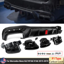 For Benz W166 X166 Gle 43 63 Amg 15-18 Rear Diffuser Wexhaust Pipe F1 Style