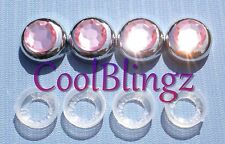 Baby Pink Crystal Bling Rhinestone Screw Caps Covers For License Plate Frame