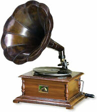 Working Gramophone-phonograph Antique Look Functional-replica Model-brass Horn