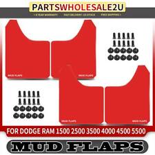 4x Universal Fender Red Splash Guards Mud Flaps For Dodge All Pickup Truck